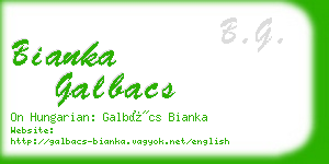 bianka galbacs business card